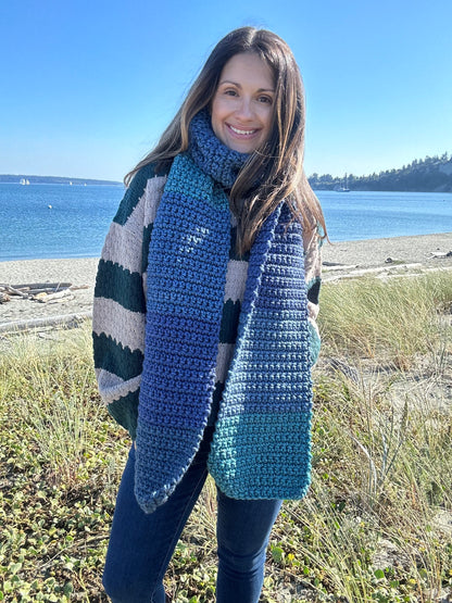 Color of Winter Scarf- Ocean Nights