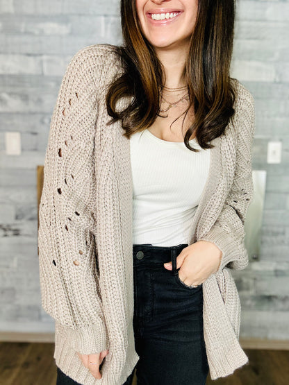 McKenna Pointelle Open Front Cardigan