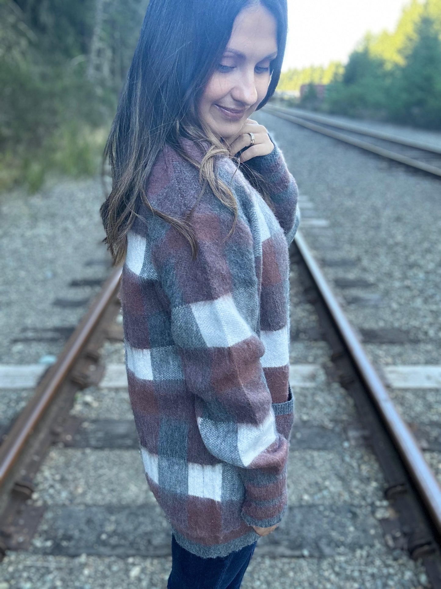 Tolmie Button Up Plaid Cardigan