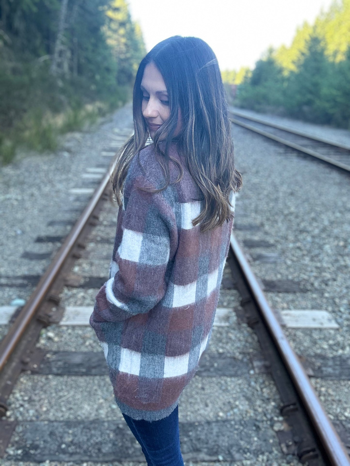 Tolmie Button Up Plaid Cardigan