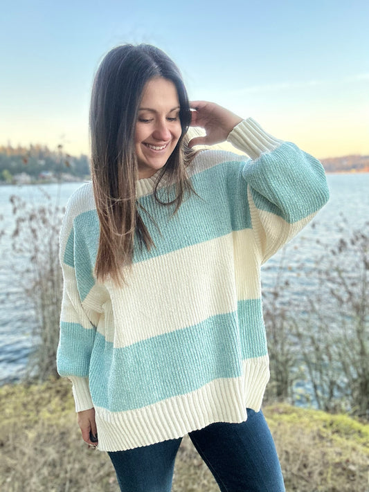 Ocean Shore Colorblock Knit Sweater