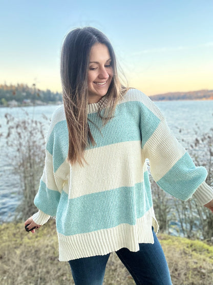 Ocean Shore Colorblock Knit Sweater