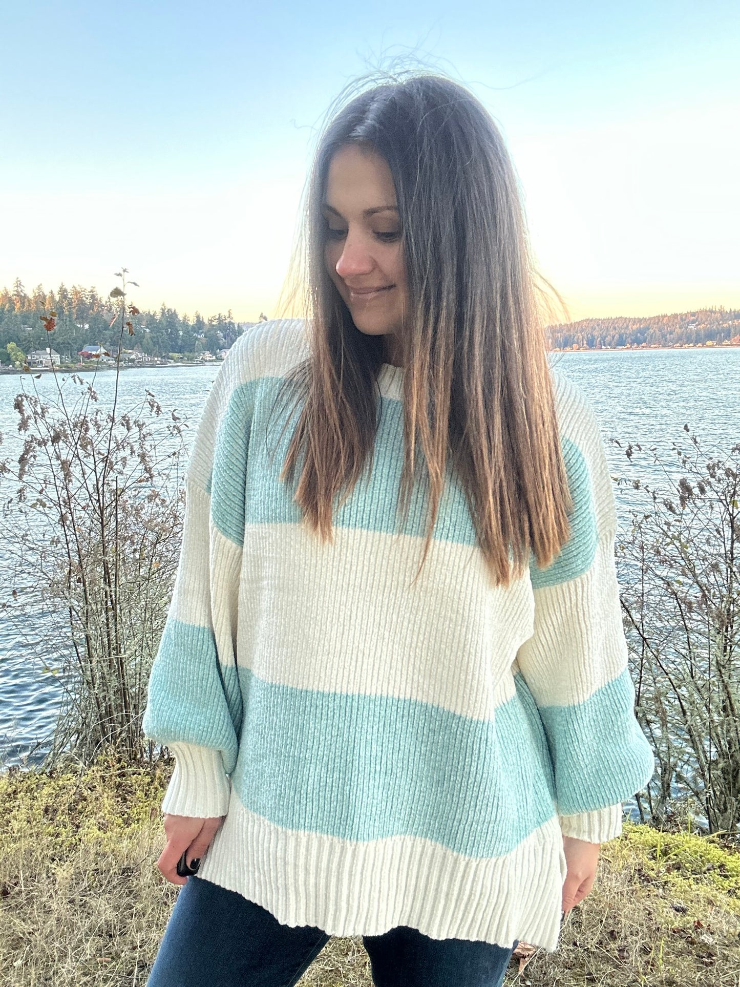 Ocean Shore Colorblock Knit Sweater