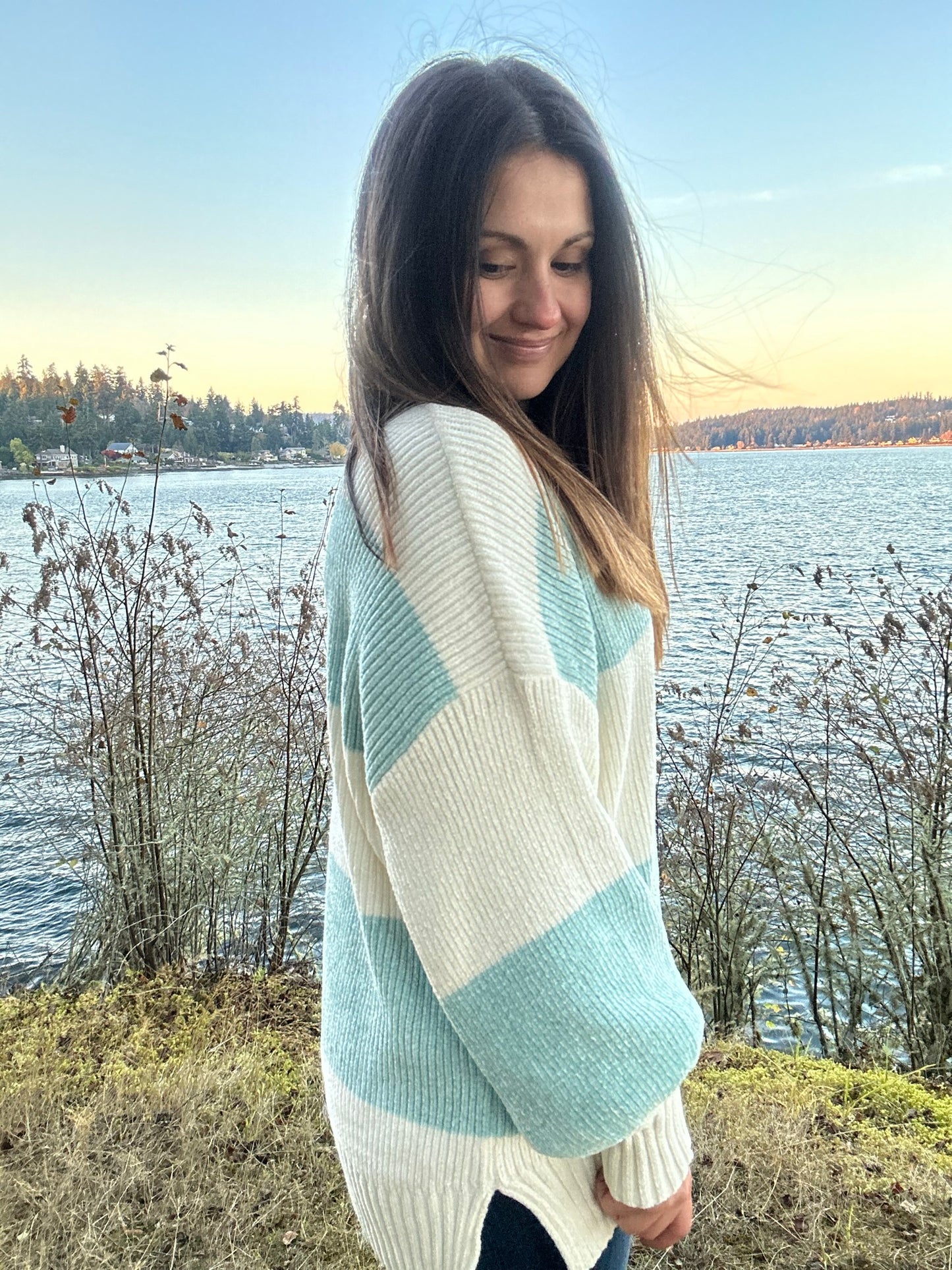 Ocean Shore Colorblock Knit Sweater