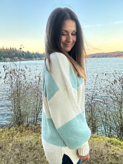 Ocean Shore Colorblock Knit Sweater