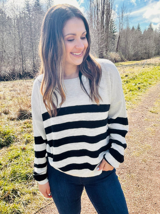 Victoria Striped Sweater Top