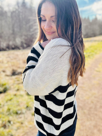 Victoria Striped Sweater Top