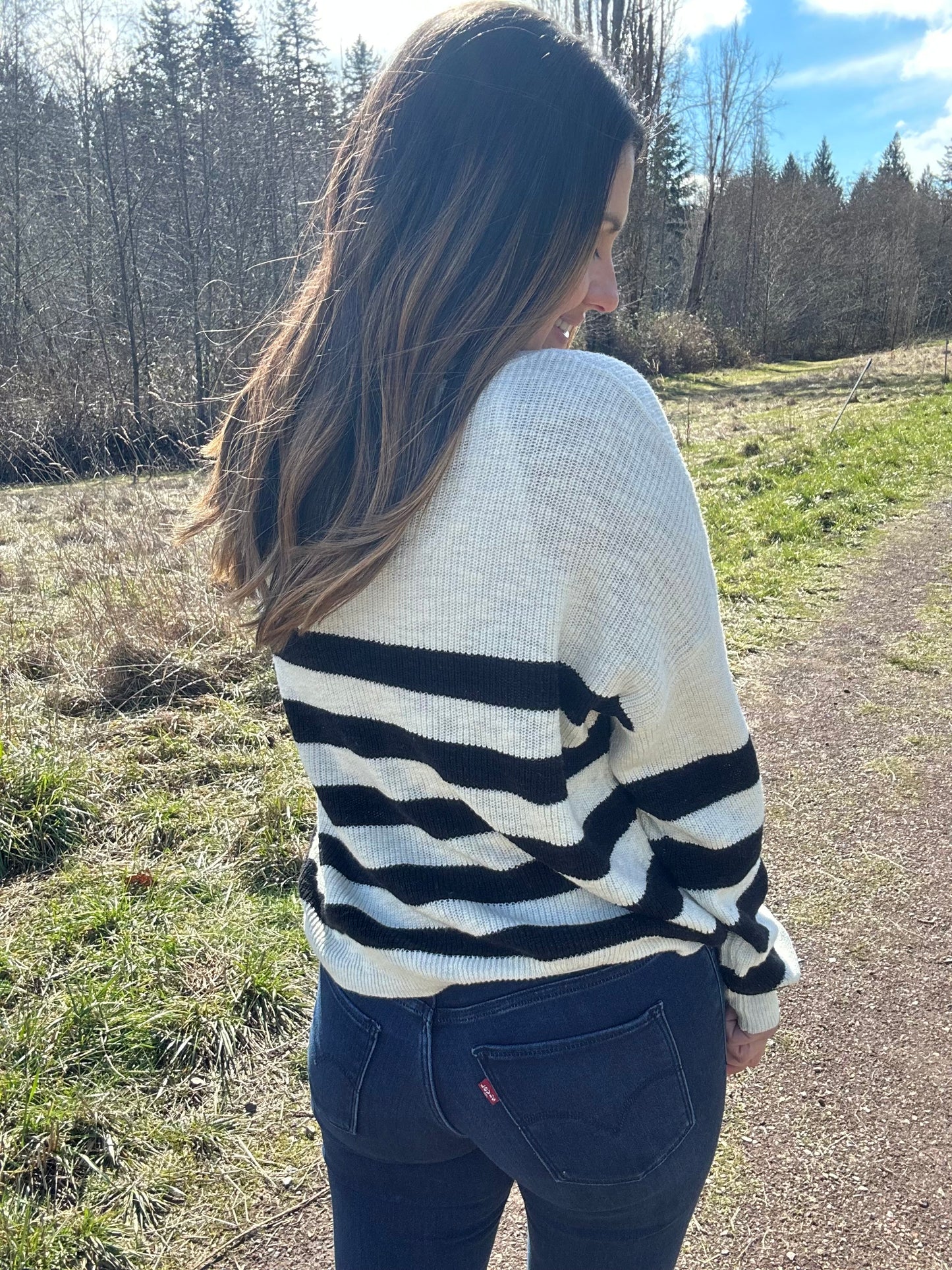 Victoria Striped Sweater Top